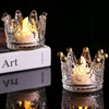 LOLYSIC 6 Pack Votive Candle Holders, Crown Glass Tealight Candle