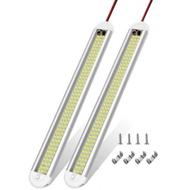 HEYOUTH 2 x 120 LED Interior Lighting, LED Interior Light Strip, 12 V LED Car Interior Light with On/Off Switch, LED Reading Lamp, for Car, Motorhome, Van, Bus, Caravan, Boat, Motorhome, Kitchen,