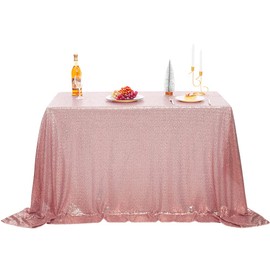 nanbowang Pink Sequin Tablecloth Glitter Sparkly Iridescent Shimmer for Rectangle Table Cloth 60 X 120 Table Covers Decorations for Birthday Party Supplies Event Wedding Table Skirt Decor