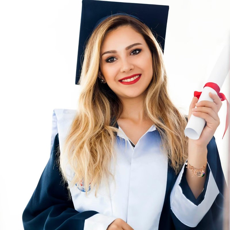 Yoosteel 2025 Graduation Gifts Initial Bracelets, Rose Gold Bracelets Initial