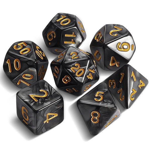 QMAY DND Dice Polyhedral Dice Set - 7 Pieces for