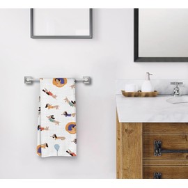 Dwept Cute Dachshund Dog Kitchen Towels, Dachshund Decor, Puppy Dog Dish Towels Dishcloths, Weiner Wiener Dog Hand Towels Tea Towels for Bathroom Kitchen, Dachshund Gifts, Dog Lovers Gifts for Women