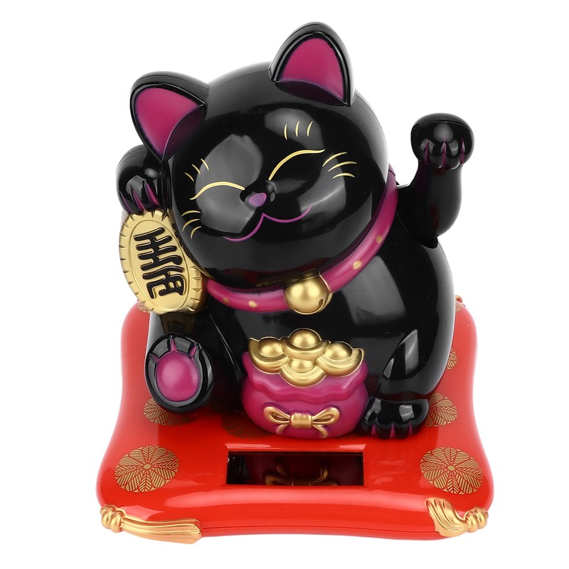 Lucky Cat Solar Powered Cute Decorative Wealth Welcoming Waving Fortune