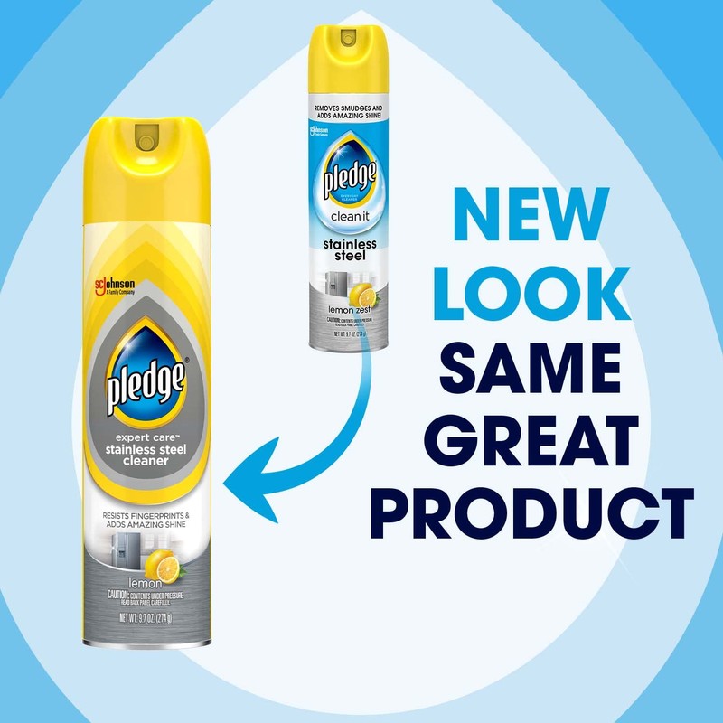 Pledge Pledge Stainless Steel Cleaner Spray, Lemon Zest, 1 Aerosol