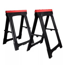 Dragway Tools Foldable PVC Sawhorse Pair 500-Lb. Capacity