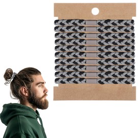 Set of 10 Men's Hair Bobbles Grey & Black Non-Slip Braiding Bands Without Hair Breakage Sports Suitable for Thick Hair Day Shape Curls Men's Hairstyles