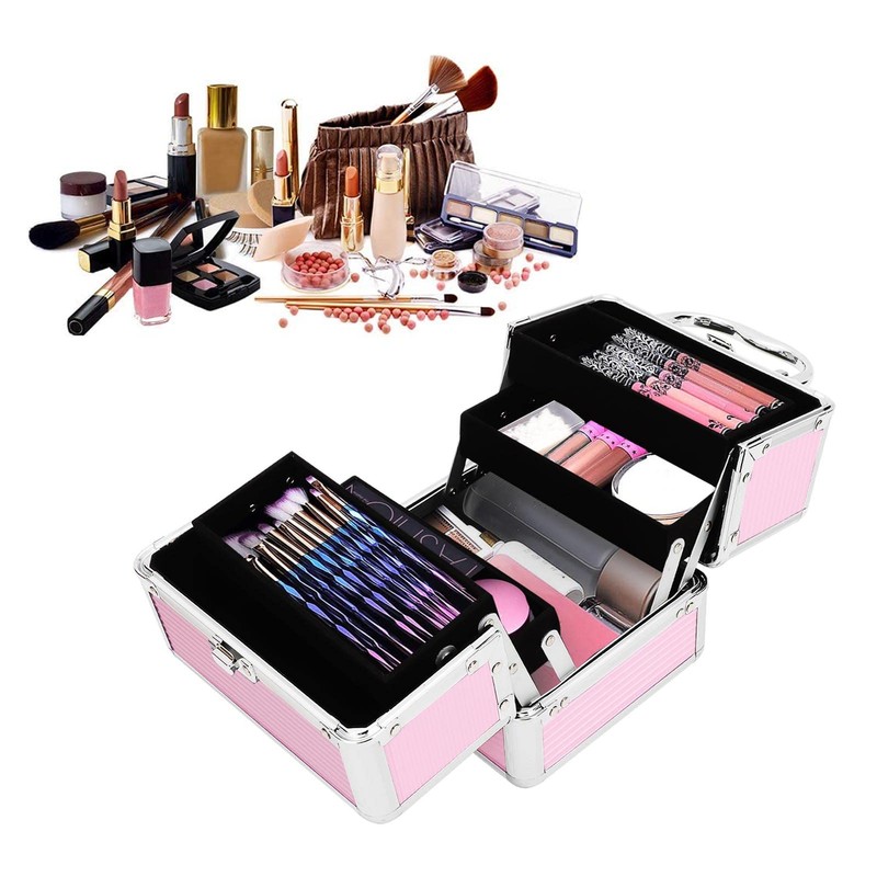 YORKING Makeup Box Vanity Case Beauty Storage Jewelry Organiser Nail