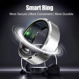 Qjijolz Smart Ring for Women Men, Fitness Tracker with Heart Rate/Blood Oxygen/Blood Pressure/Sleep/Pedometer Monitor, No Subscription Fee, IP68 Waterproof Health Rings for iOS & Android