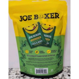 Joe Boxer Eucalyptus Face & Body Cleansing Wipes, 30 Individually Wrapped packs