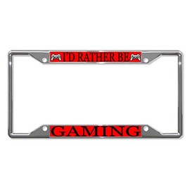Fastasticdeals I'd Rather Be Gaming Sport License Plate Frame Tag Holder Cover