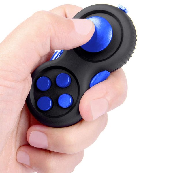 DUDDY-PRO™ Fidget Pad 8 Fun Features, Handheld Fidget Retro Controller Game Pad, Focus Toy, Anxiety Stress Relief Sensory for Children, Adults, ADD, ADHD & Skin Picker (Blue)