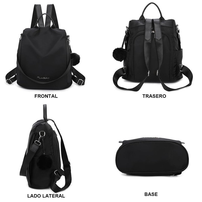 OLIVIA WONG Waterproof Theft Backpack for Women (13L), Convertible Backpack