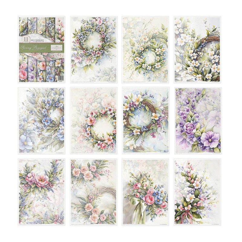 ITD Collection Spring Bouquet Rice Paper RP070 21 x 30