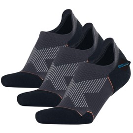 BRISIRA Bamboo Viscose Coolmax Compression No Show Socks Men Cushioned Moisture Wicking Anti Blister Athletic Low Cut Socks