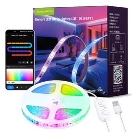 SUNLINKCO RGB+IC LED Strip Lights, Smart LED Light for Bedroom, Color Changing LED Strips with 44 Scene Modes, Segmented Control, for Bedroom Home TV Wall Décor, Party, Festival, Gathering