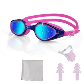 PHELRENA Swim Goggles, Anti Fog,No Leaking,UV Protection,Shatter-Proof, Clear Wide Vision Triathlon Swim Goggles