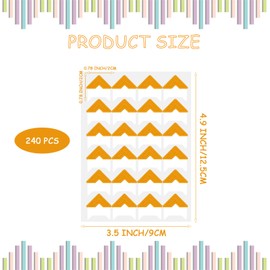 Photo Corners,240 Pcs Gold Photo Corners Self Adhesive for Scrapbooking,Photo Album Corner Stickers for DIY Scrapbook,Picture Corners for Journal,Photo Mounting Corners for Memory Book (10 Sheets)