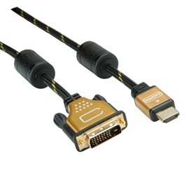 ROLINE GOLD Monitor Cable DVI-HDMI ST-ST (24+1) Dual Link 5 m