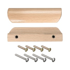 sourcing map Pack of 2 Wooden Handles 64 mm / 2.52 Inch Hole Spacing for Kitchen Furniture Drawer Wardrobe Cabinet