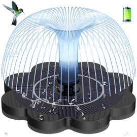 GAIZERL 3.5W Solar Fountain with 2000mAh Battery - Work On Cloudy Day- Upgrade Lucky Flower Glass Panel Solar Bird Bath Fountains, Hummingbird Water Fountain Pumps for Birdbath, Pool, and Pond