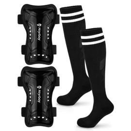 Hryrbay Kids Soccer Shin Guards and Socks Toddler Soccer Shin Pads Protective Defender Gear for Youth Boys Girls M Rose Red, Pink