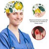 FVQL Surgical Cap with Hair Scrunchy, Flower Leaf and Lemons,