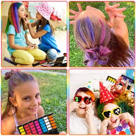 AUTOWT Peine de Tiza para el Cabello, 10 Colores Peine de Tiza para Teñir el Cabello Lavable para Niñas y Niños, Tiza para el Cabello Temporal no Tóxica para Fiestas de Bricolaje Cos-play, Cumpleaños, Navidad, Día del Niño, San Valentín