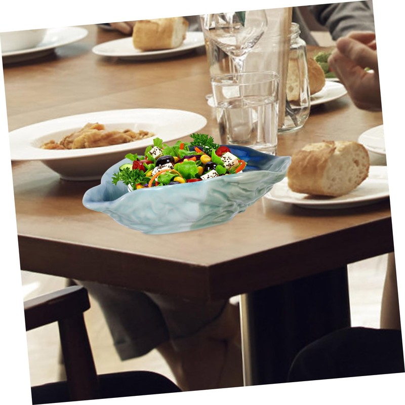 LABRIMP Decorative Salad Serving Dish Ceramic Oyster Shell Plate Fruit