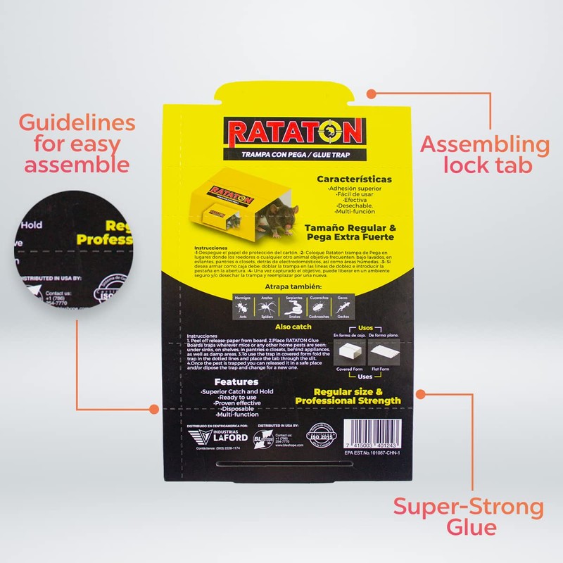Rataton - Peanut Butter Scented Glue Trap, 12 Pack Ready