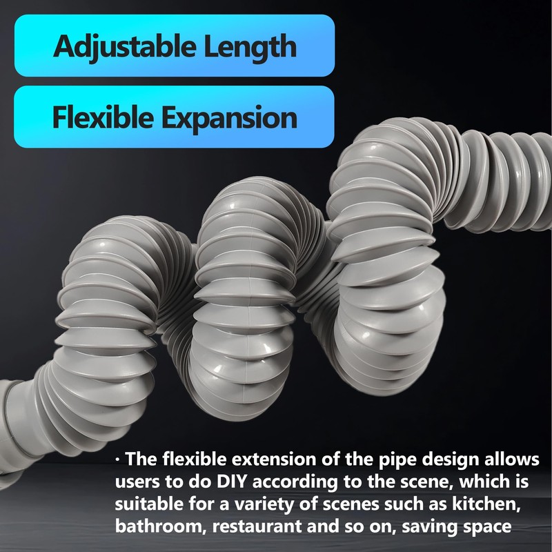 Rackickyer Sink Drain Pipe Kit, 1 Pack Flexible Drain Pipe