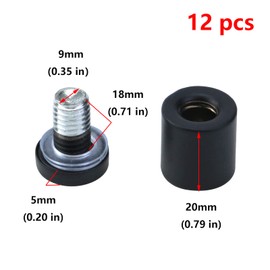 12-Pack Antrader Glass Standoff Nail Wall Mount Standoff Holder Screw Stainless Steel Advertise Fixing Pin Sign Mounting Hardware, 3/4" Dia 1" Length, Matte Black