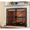 Fire Beauty Fireplace Screen with Doors, 2-Pannel Handcrafted Solid Wrought