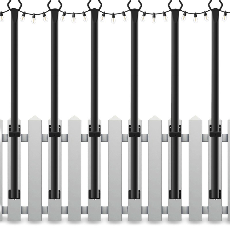 Mutovlin 6 Pack String Light Poles,5 Ft Light Poles for
