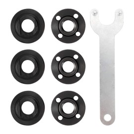 Homtone Angle Wrench Flange Nut Kit, 7 Pieces Replacement Parts Angle Grinder, 1 Angle Grinder Flange Wrench and 6 Flange Nuts, Compatible with Most Small Angle Grinders