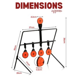 HHH Hunting® 4 Target Self Reset Gallery Self Reset Shooting Targets Freestanding Shooting Gallery Set Air Gun Rifle Airgun Hunting Moving Target Practice Gun Target Air Rifle Target Airsoft Gun