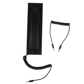 LALAFINA 1 PC Creative Retro Telephone Headset for Mobile Tablet Laptop Frosted Black Skid Connection Reduces Radiation Convenient Answer Keys for Home Office