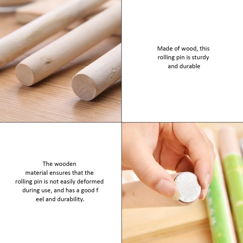 3 Pieces Rolling Pin, Rolling Pin, Small Rolling Pin, Wooden