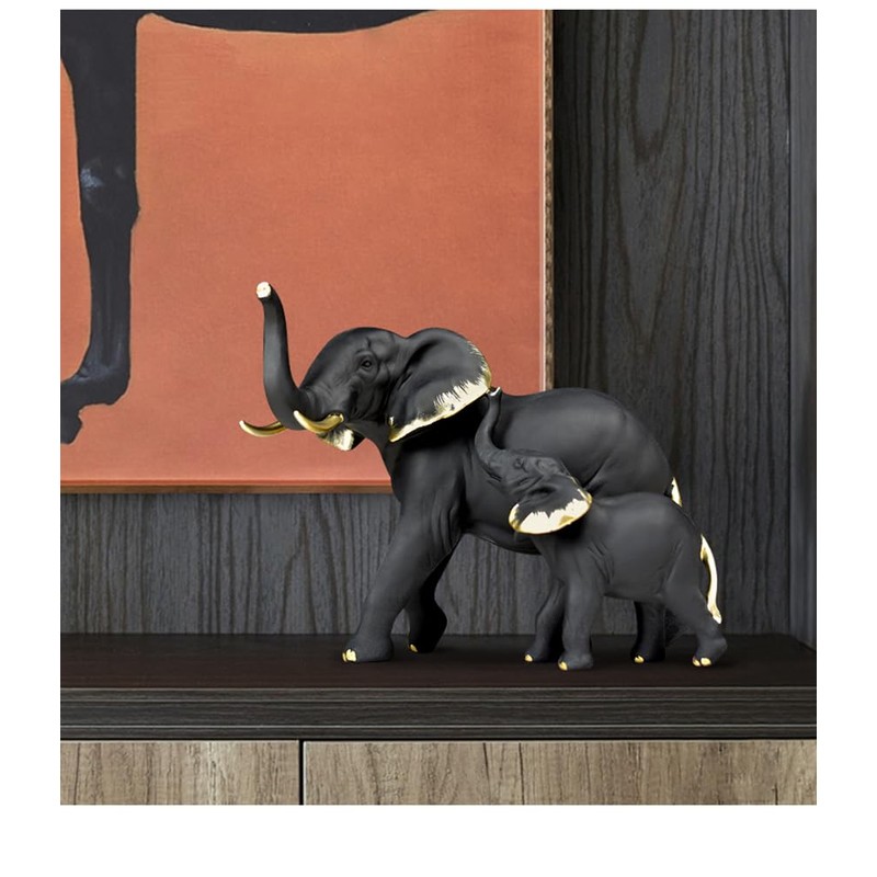 NORHOR Sculpture Mother & Calf Elephant Statue,Sculpture Beautiful Home Decor