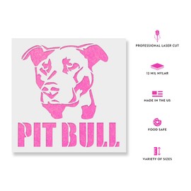 Pitbull Stencil - Crafts, Dog Stencil, Pets Stencil, Pitbull Sign Stencil, Pitbull Stencils