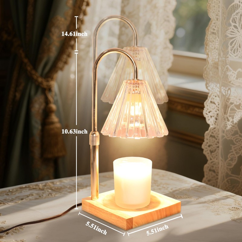 PETRISTRIKE LED Candle Warmer Lamp with Dimmer & 2/4/8H Timer,