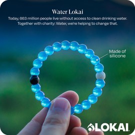 Lokai Silicone Beaded Bracelet for Clean Water Cause Charity - Extra Large, 7.5 Inch Circumference - Jewelry Fashion Bracelet Slides-On, Comfortable for Men & Women