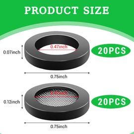 Qiyuda 20 Pcs Shower Head Filter Gasket and 20 Pcs 3/4" Stainless Steel Water Hose Gasket for 1/2" Shower Head