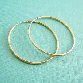 Unbranded 2x 38mm 14k gold filled Round Circle Endless hoop earring ear wire earwire E24g