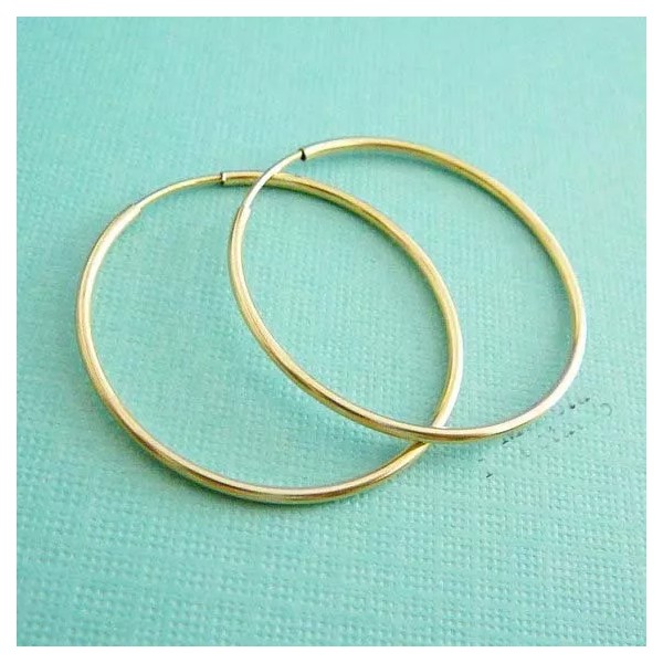 Unbranded 2x 38mm 14k gold filled Round Circle Endless hoop