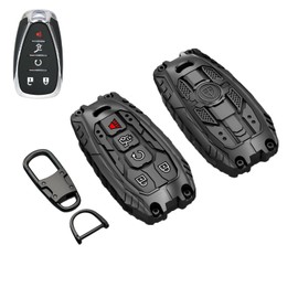 Heavy Duty Zinc Alloy Key Fob Cover, Accessories, Key Fob Case, Keychain Compatible with 2016 2017 2018 2019 2020 2021 2022 Chevy Malibu Camaro Cruze Traverse Sonic Volt Bolt Equinox