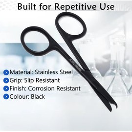 Suture Stitch Scissors with One Hook Blade for Thread Yarn Cutting 3.5" Stainless Steel Multipurpose Trimming Clippers Mini Shears