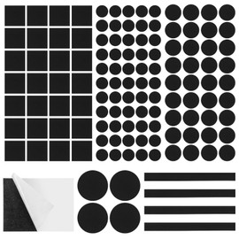 132 Pcs Rubber Pads Non Slip Furniture Pads Rubber Adhesive Pads Anti Slide Furniture Grips Keep Rooms from Sliding Anti-Scratch Floor Protectors for Any Home and Appliances(Black)