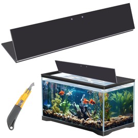 Sieral Aquarium Polycarbonate Canopy Set 19.37 x 9.37 x 0.12 Inch for 10/20 Gallon Without Center Brace Aquariums Cover Fish Tank Lid with a Hook Knife, Black