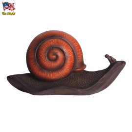 Realistic Snail Resin Wall Hanging, Handcrafted Orange Shell with Brown Body and Antennae, Elegant Home DecorColor: Brown, Size: One Size