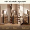 HIGDBFE Vanity Dresser with Mirror & 4 Drawers, Rustic Brown,